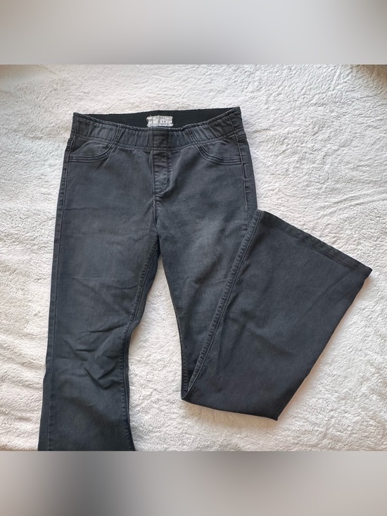 Free People Denim - Free People Black Flare Wide-Leg Jeans